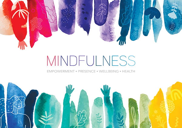 Mindfulness graphic in a colorful array
